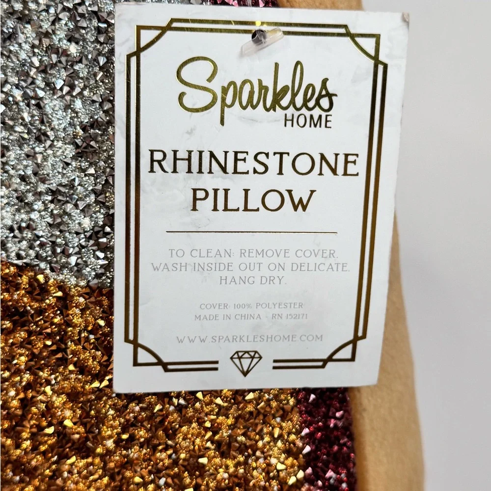 NWT Sparkle Homes Halloween Candy Corn Rhinestone Throw Pillow - Picture 3 of 12